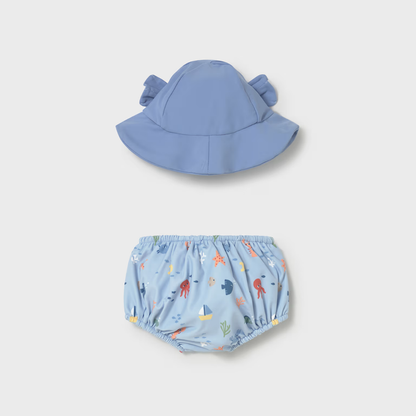 Conjunto de bañador pañal y gorro Marino - Mayoral