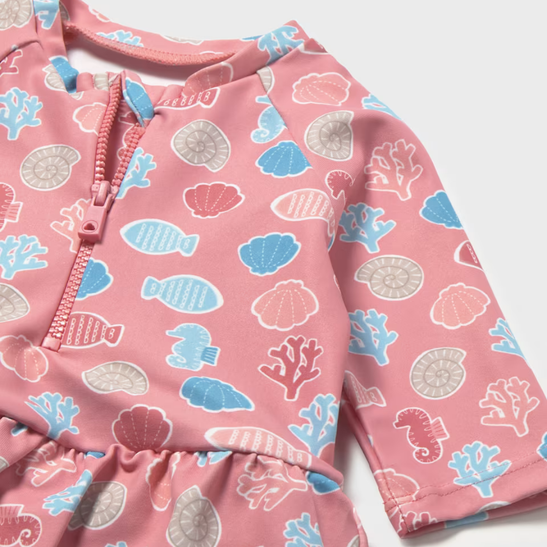 Bañador enterizo y gorro Beach rosa - Mayoral