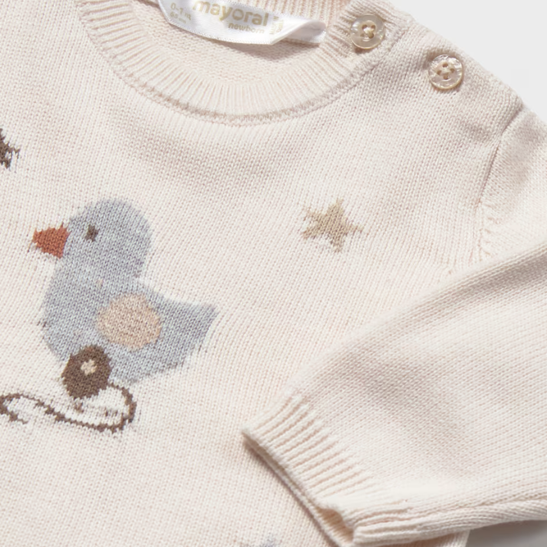 Conjunto 3 piezas Patito beige - Mayoral