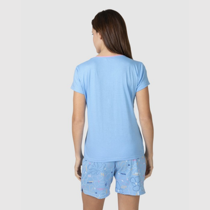 Pijama manga corta estampado azul - Massana