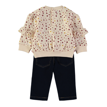 Conjunto Sudadera Flores y Pantalón Vaquero – Babybol