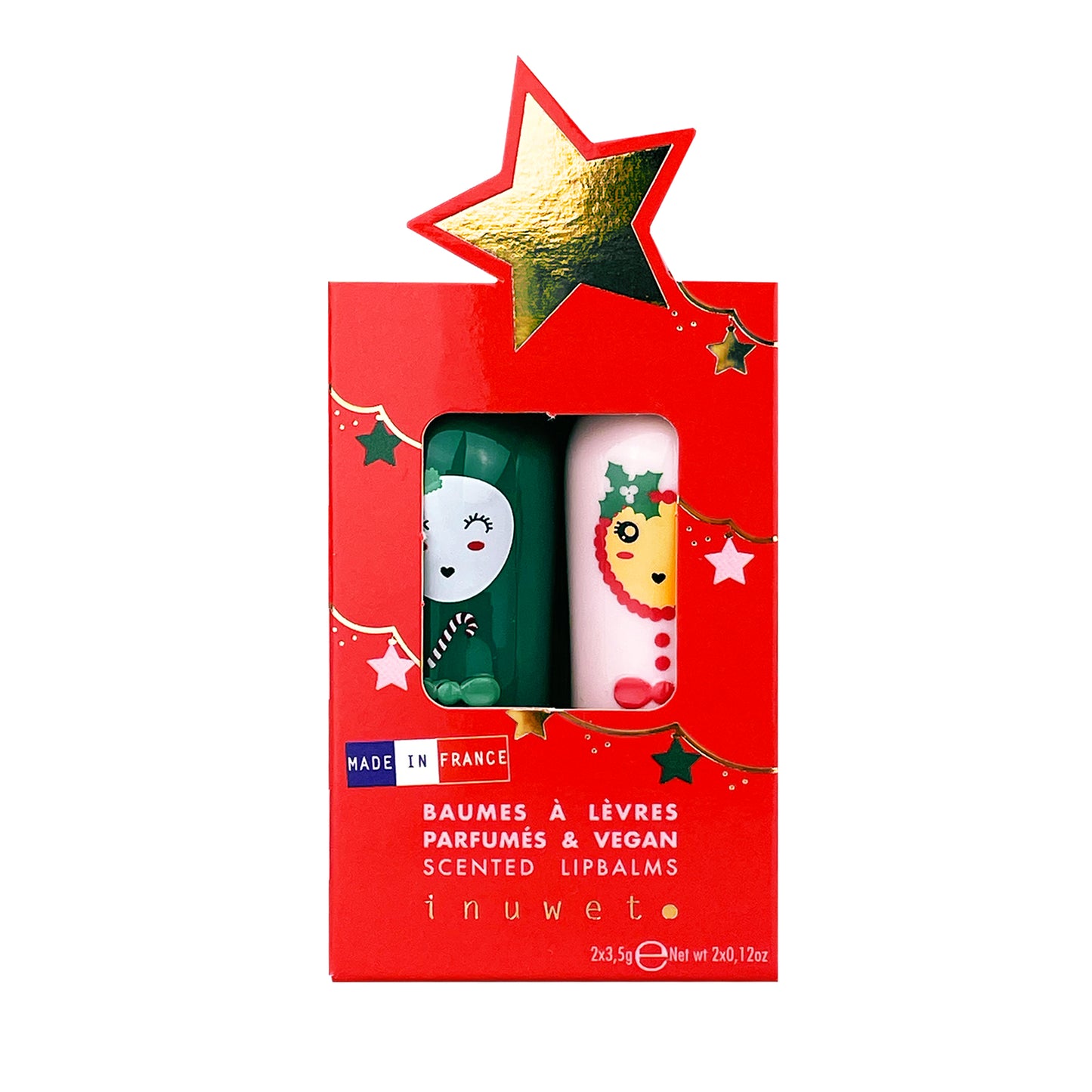 Caja regalo Estrella Navidad con 2 labiales - Inuwet