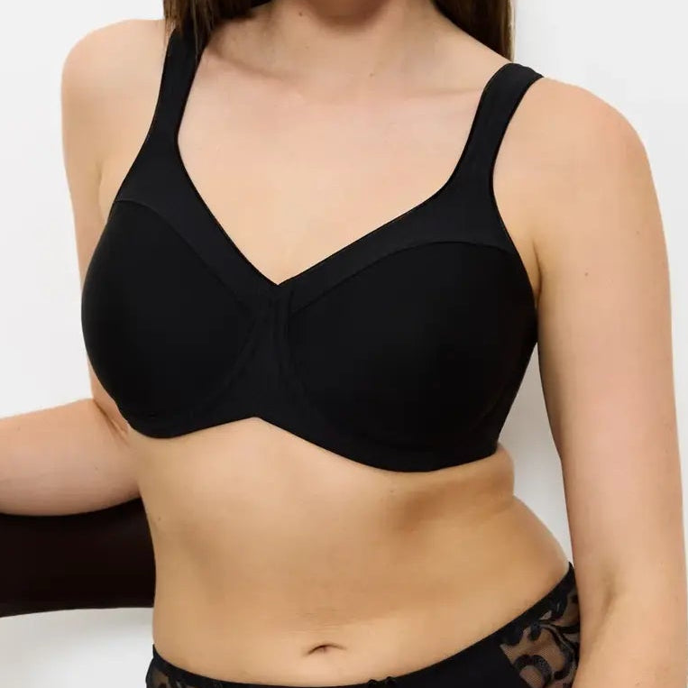 Sujetador con aros reductor Modern Soft+Cotton W01 negro - Triumph