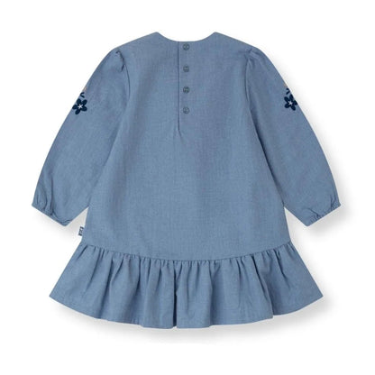 Vestido Azul Flores Denim Con Leotardos– Tutto Piccolo