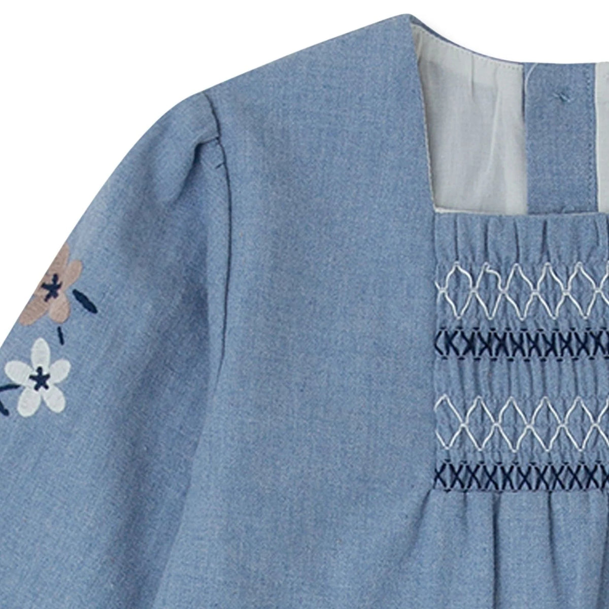Vestido Azul Flores Denim Con Leotardos– Tutto Piccolo