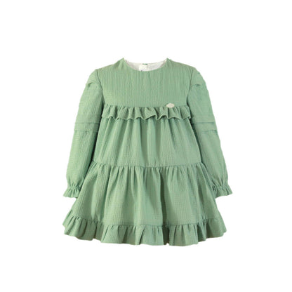 Vestido verde con falda varios cortes Anfititre - Miranda