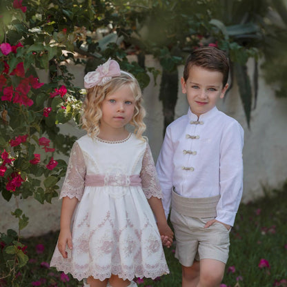 Pantalón corto niño cinturilla beige Miranda