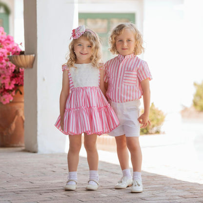 Camisa franjas frambuesas niño Miranda