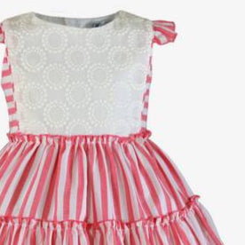 Vestido niña rayas frambuesa Miranda
