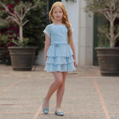 Vestido niña plumeti azul Miranda