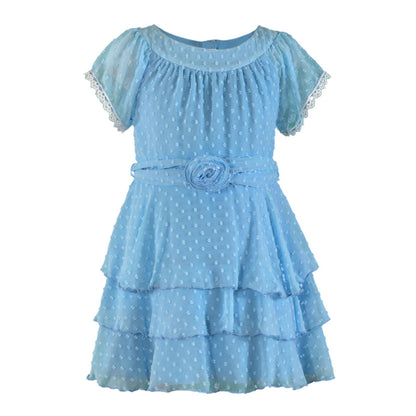 Vestido niña plumeti azul Miranda