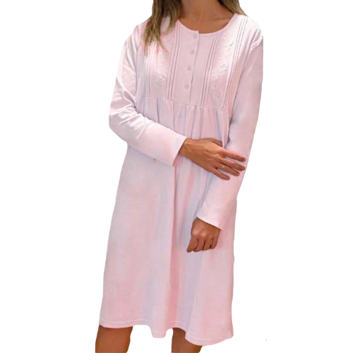 Camisón rosa bordado flores - Cue