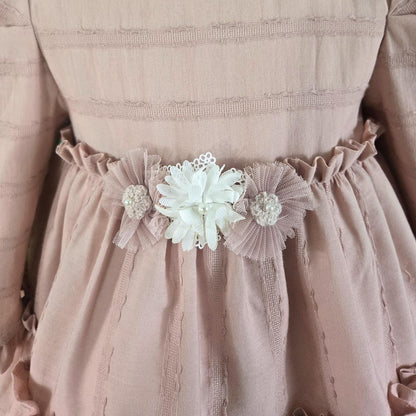 Vestido bebé ceremonia con aplique floral Dorothy - Miranda