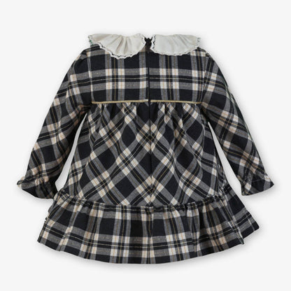 Vestido bebé gris y cuello blanco Addison - Miranda