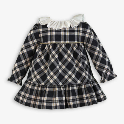 Vestido bebé gris y cuello blanco Addison - Miranda