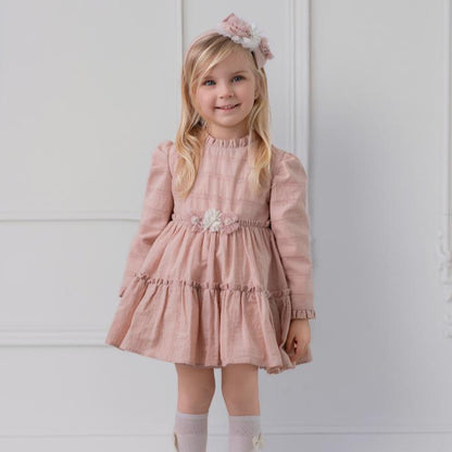 Vestido infantil ceremonia con aplique floral Dorothy - Miranda