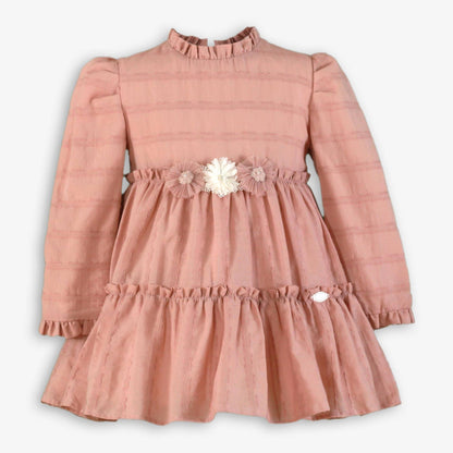 Vestido infantil ceremonia con aplique floral Dorothy - Miranda