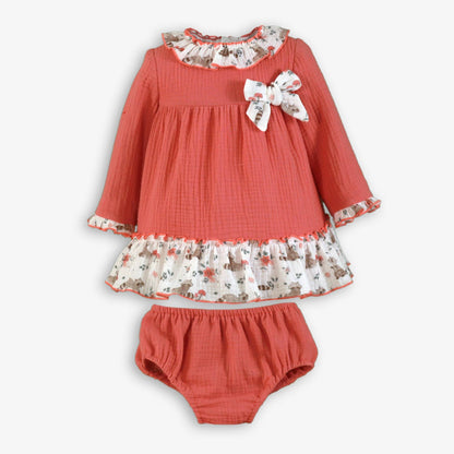 Vestido bebé salmón Isabella - Miranda