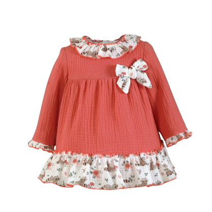 Vestido bebé salmón Isabella - Miranda