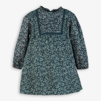 Vestido bebé flores verde Bosque - Miranda