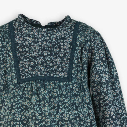 Vestido bebé flores verde Bosque - Miranda