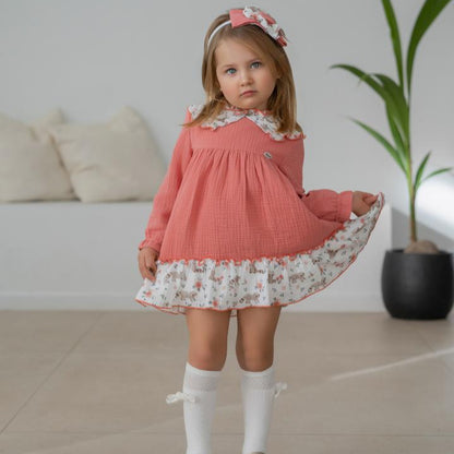 Vestido infantil salmón Isabella - Miranda