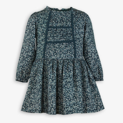 Vestido infantil flores verde Bosque - Miranda
