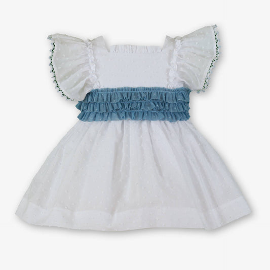 Vestido niña lazada azul  - Miranda