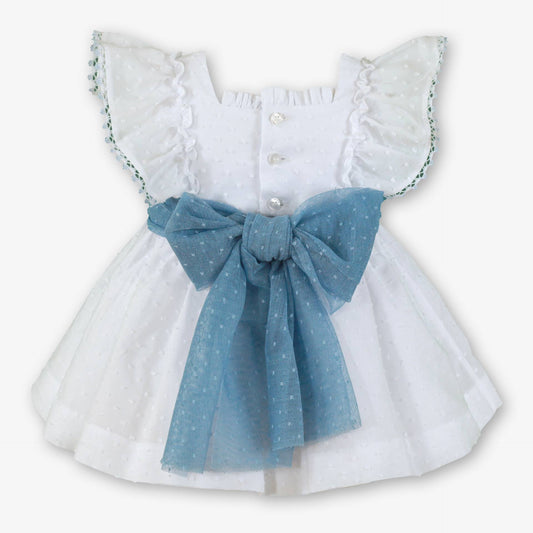 Vestido niña lazada azul  - Miranda