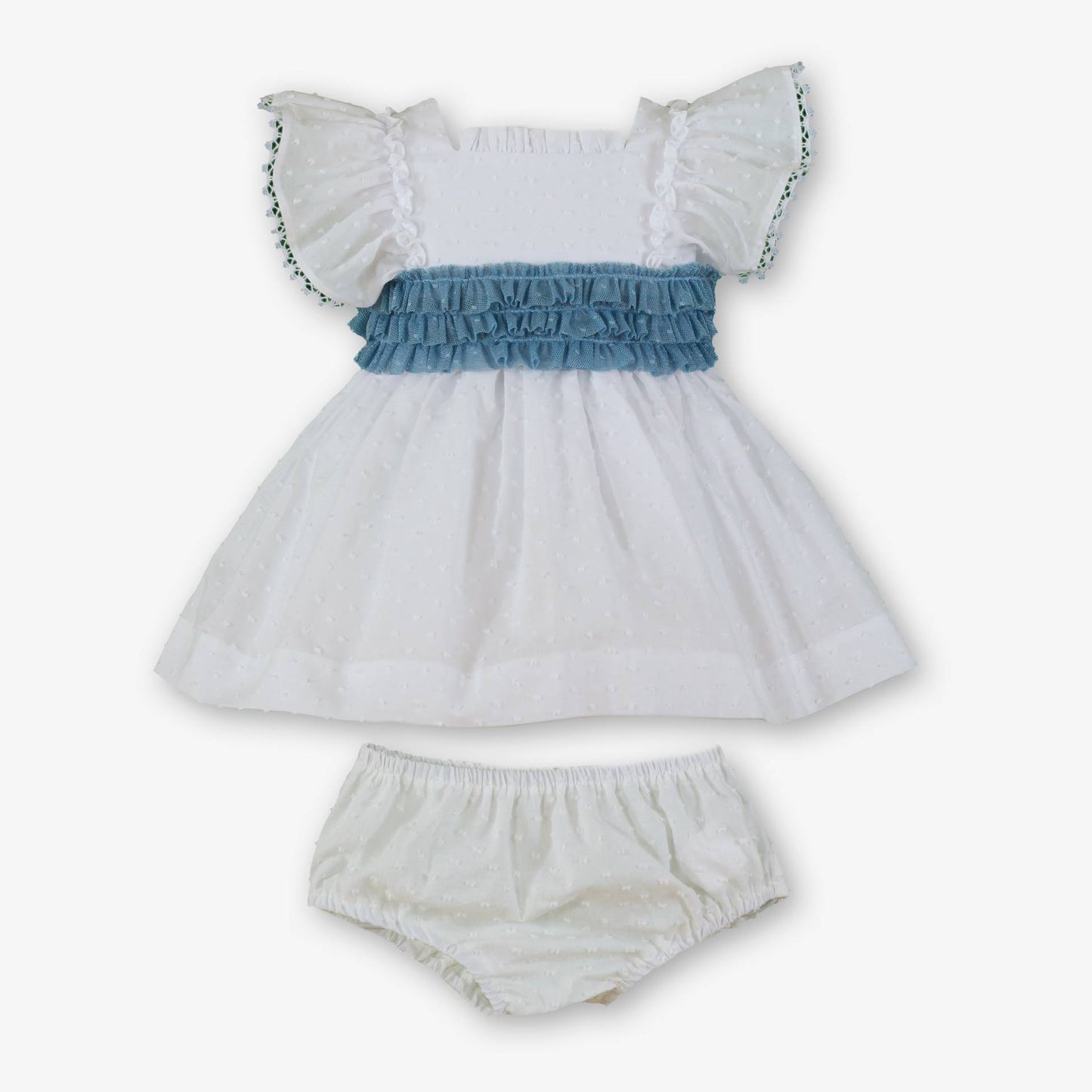 Vestido bebé niña lazada azul  - Miranda
