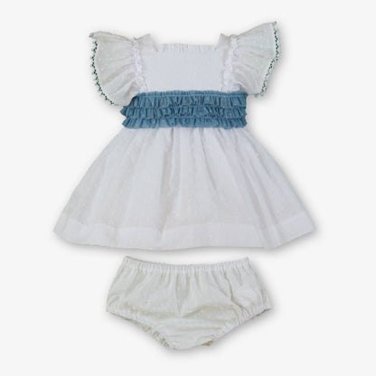 Vestido bebé niña lazada azul  - Miranda