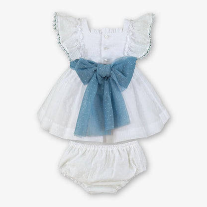 Vestido bebé niña lazada azul  - Miranda