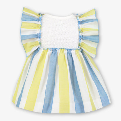 Vestido bebé volantes Celeste Pistacho  - Miranda