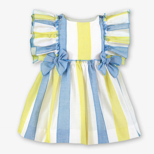 Vestido bebé volantes Celeste Pistacho  - Miranda