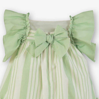 Vestido bebé Volantes Verde y Blanco  - Miranda