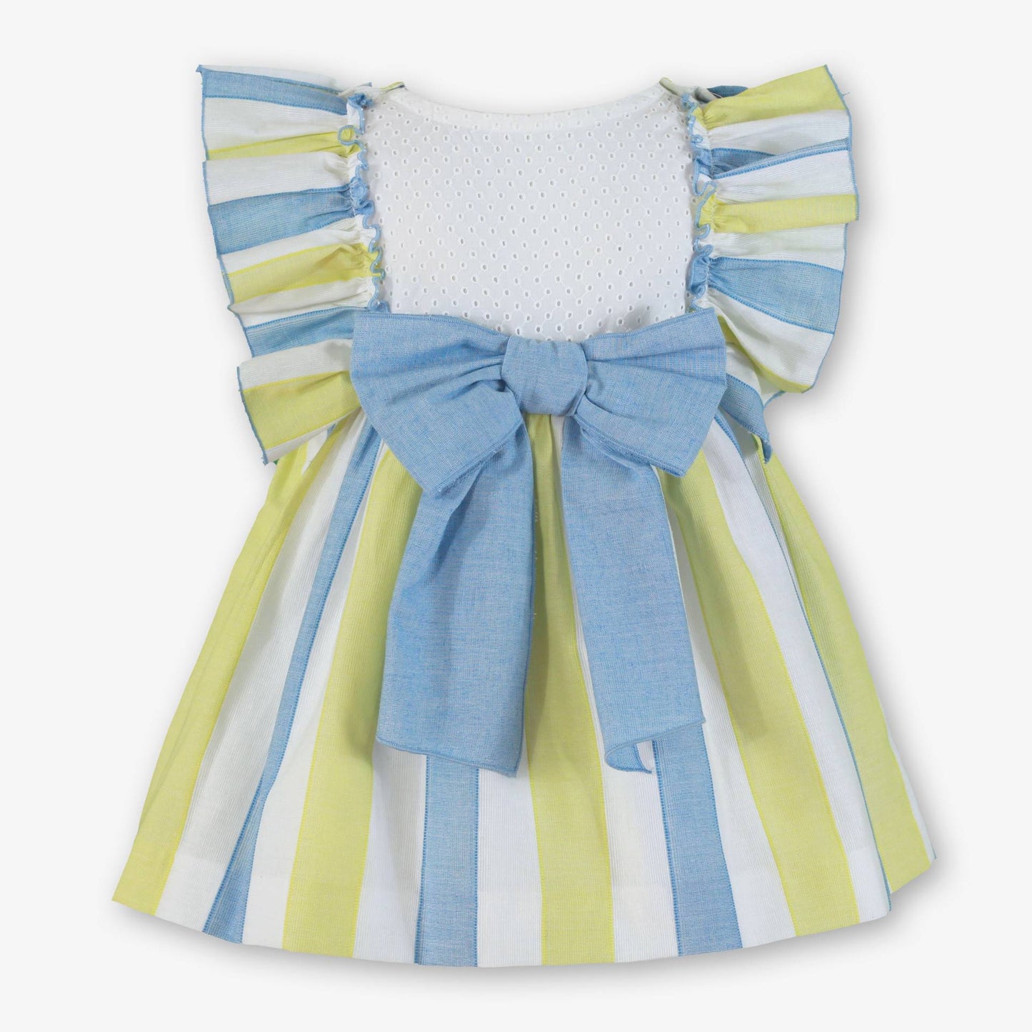 Vestido niña volantes Celeste Pistacho  - Miranda