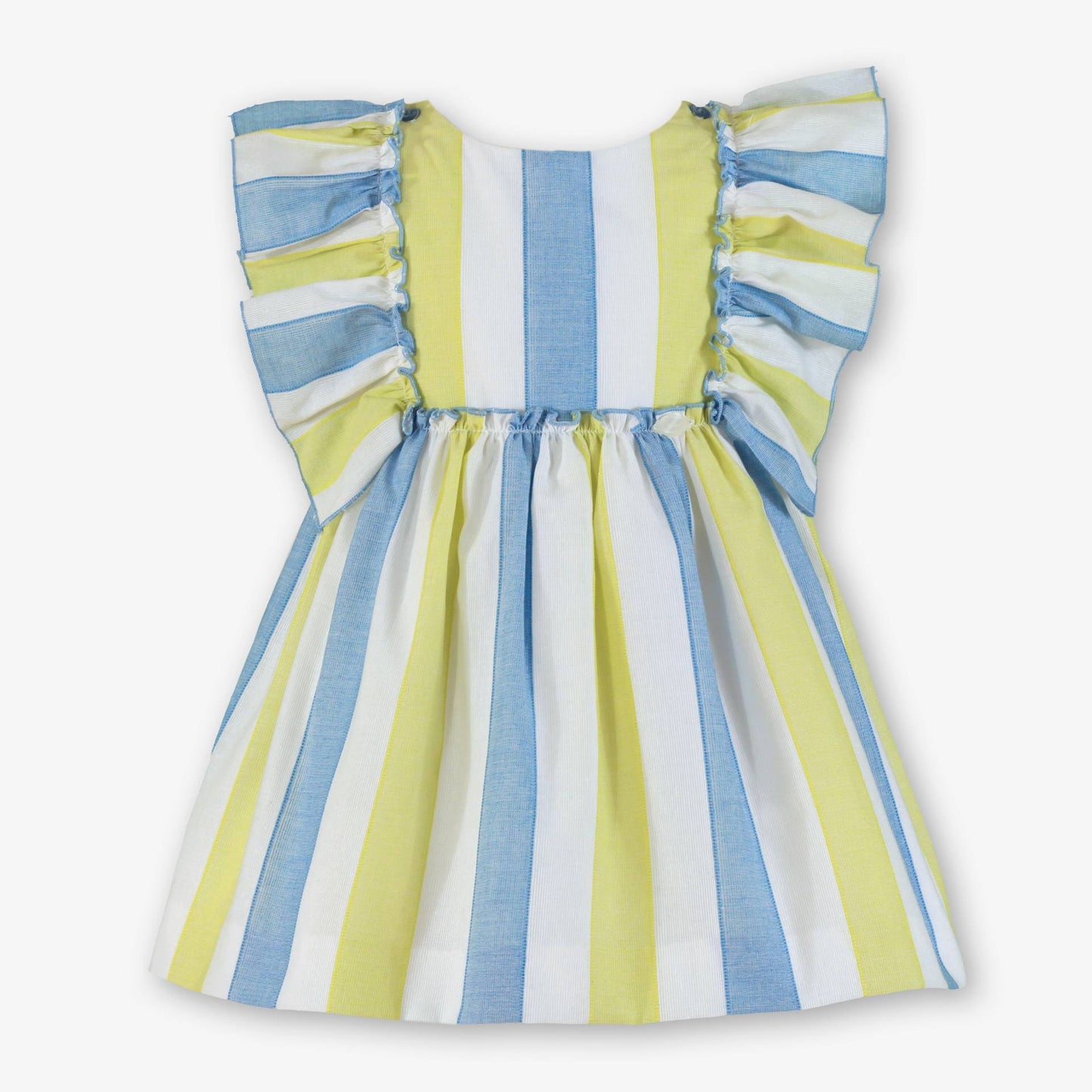 Vestido niña volantes Celeste Pistacho  - Miranda
