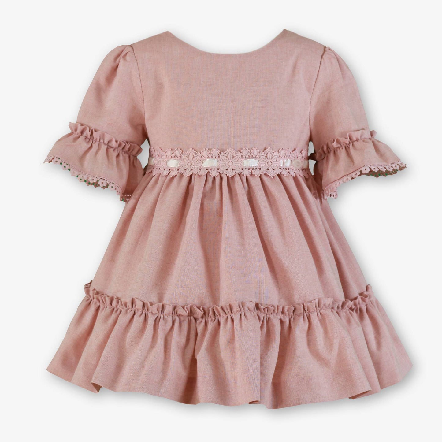 Vestido niña Rosa Palo volante  - Miranda