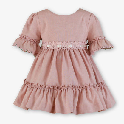Vestido niña Rosa Palo volante  - Miranda
