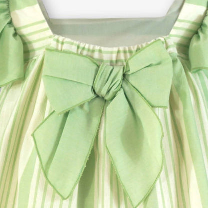 Vestido niña volantes Verde y Crudo  - Miranda