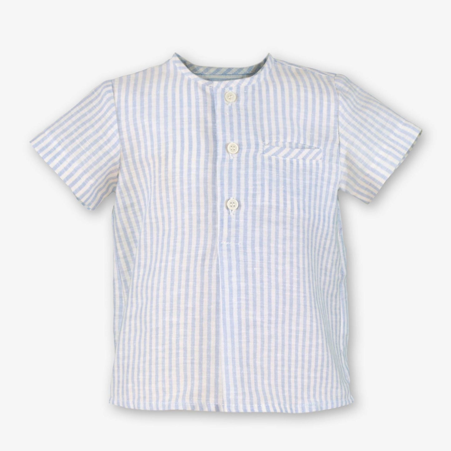 Conjunto bebe niño Bermuda y Camisa celeste - Miranda