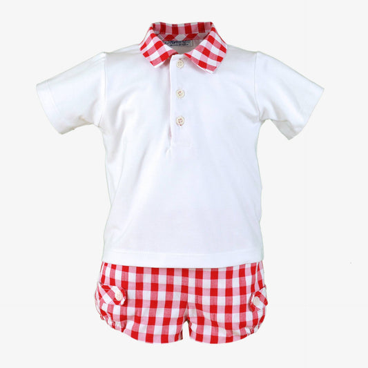 Conjunto bebe niño Vichy rojo - Miranda