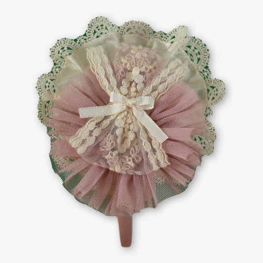 Diadema Aplique Rosa y crudo - Miranda (Copia