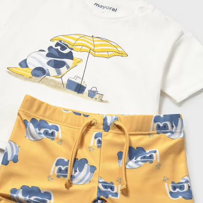 Conjunto camiseta con bañador Hipopótamo - Mayoral