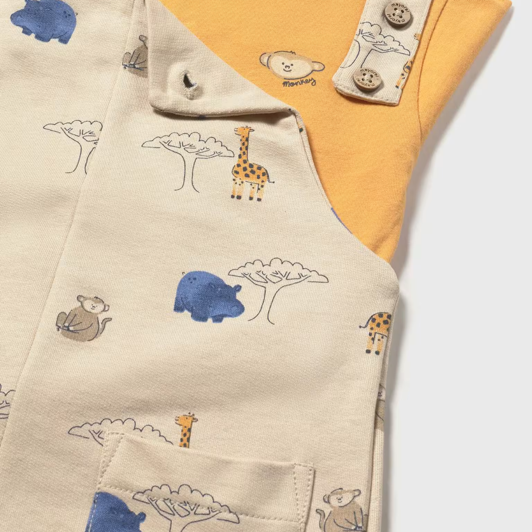 Conjunto peto bebé niño Animals Beige - Mayoral