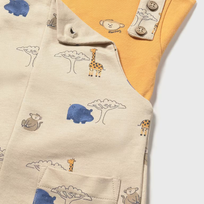 Conjunto peto bebé niño Animals Beige - Mayoral