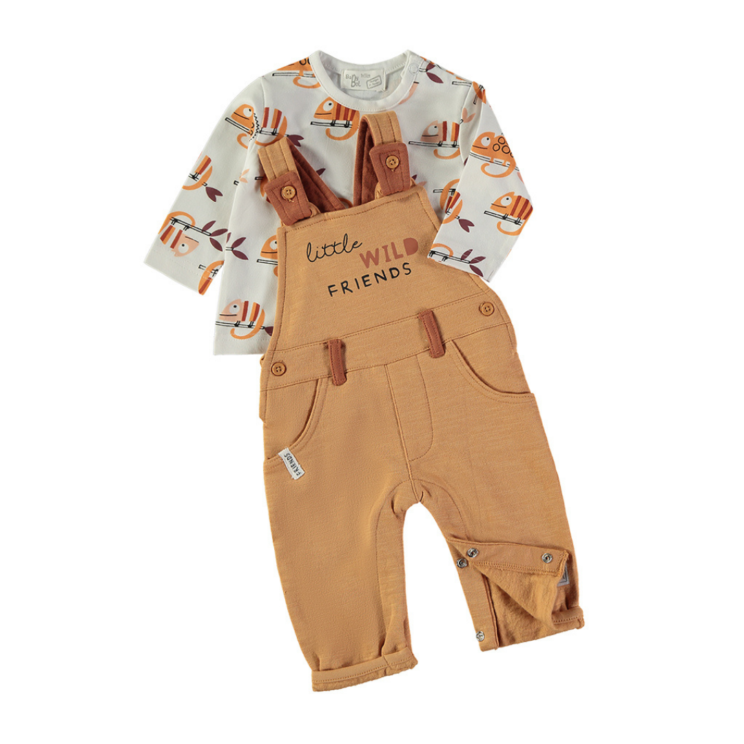 Conjunto Peto Camel y Camiseta Camaleones – Babybol