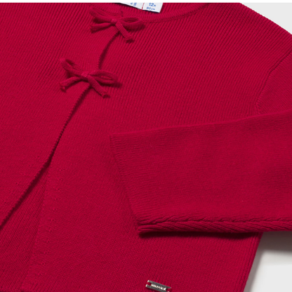 Rebeca tricot bebé niña lazos rojo - Mayoral
