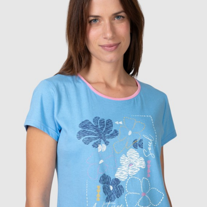 Pijama manga corta estampado azul - Massana