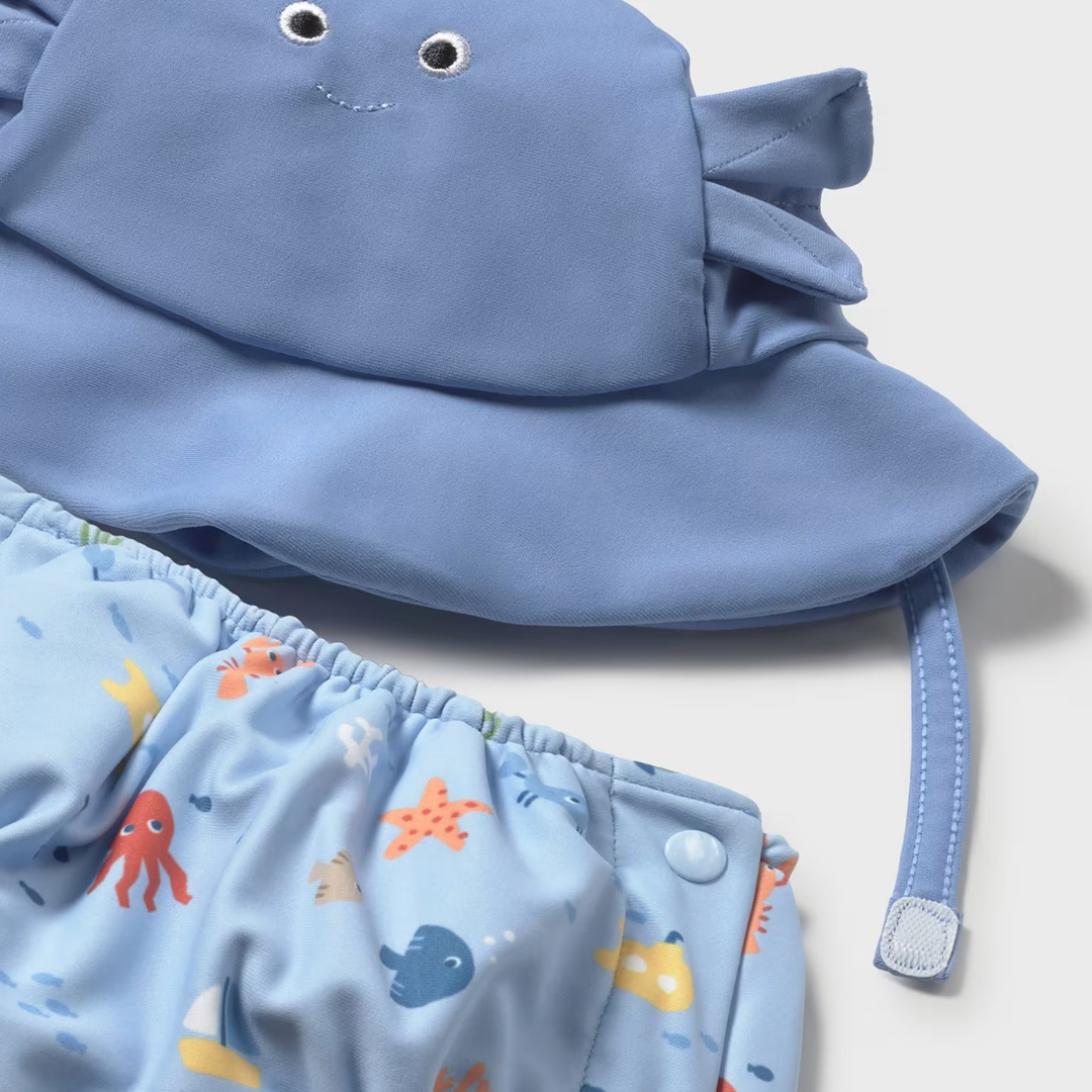 Conjunto de bañador pañal y gorro Marino - Mayoral